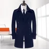 Men's Trench Coats Long Coat Men Khaki Beige