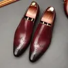 Dress Shoes Italy Cow Leather Men Casual Brand Mens Loafers Genuine Pointed Tip Slip On Wedding Oxford Y15