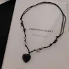 Collane con ciondolo Vintage farfalla nera zircone amore per le donne regalo di gioielli con collana di opale di vento scuro