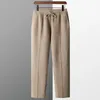 100% Pure Wool Men's Wool Pants Autumn Winter Thickened Knitted Long Pants Slim Fitting Solid Color Warm Flat Corner Pants 240112