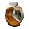 Herrtröjor Jumeast 3d Mountain Landscape för män naturliga landskap mönster avslappnade kläder överdimensionerade hoodie streetwear pullover toppar