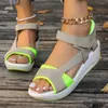 Slippers Wedges Open 2024 Summer Sandals Women's Platform Toe Heels Flip Flops Brand Outdoor Beach Zapatos Mujer Slides 414 676 5