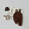 Herfst Winter Peuter Baby Jongens Meisjes Effen Corduroy Jarretel Romper Kinderen Speelpakje Jumpsuit Kleding 231227