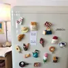 Yaratıcı 3D Gıda Buzdolabı Mıknatısları Sevimli Ekmek Tatlı Mutfak Sticker Ev Dekoru Mıknatıs Beyaz Tahta Mesaj Tutucu 231226
