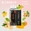 Elfworld Trans 9000 Puffs 10 вкуса 750 мАч 0%2%5%15 мл предварительно заполненная видимая кристаллическая коробка Настройка воздушного потока видимо