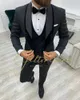 Costume Homme Mariage Formal Fashion Black Slim Fit Suits For Men 3 Piece Groom Wedding Suit Tuxedo Latest Coat Pant Design 231227