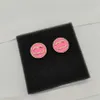 2023 Boucle d'oreille ronde de charme de qualité de luxe avec couleur rose en plaqué or 18 carats avec tampon de boîte PS7509A319s