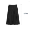 Skirts Elastic Waist Japanese Student Girls School Uniform Solid Color JK Suit Pleated Skirt Short/Middle/Long High Girl