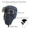 Radziecka odznaka Rosja Ushanka Hat Waterproof Bomber Hats Pilot Trapper Traper Hat Winter Faux Rabbit Fur Earflap Men Caps 231227