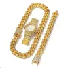 3pcs mens hip hop aced out bling سلسلة أساور قلادة diamond Watch Cuban Link Cains Hiphop Jewelry313b