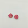 2023 Luxury quality Charm round shape stud earring with pink color in 18k gold plated have box stamp PS7509A319s