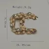 Luxe Designer Marque Lettre Broches Plaqué Or 18 Carats Argent Femmes Inlay Cristal Strass Charme Costume Pin Cadeau Bijoux Accessorie2653