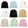 Paris Amies Fashion Herren Designer Stricker Pullover besticktes rotes Herz Feste Farbe Big Love Round Hals Kurzarm Ein T-Shirt für Männer und Frauen warm halten