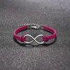 Bracelet en corde infini tissé à la main, 15 couleurs, argent, velours coréen, cuir, mode, bijoux pour femmes et hommes, 2350