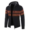 Hoodies voor heren Heren Sport Gebreid Patchwork Kleur Sweatshirt met ritssluiting Losse zakken Capuchon met trekkoord Tops Fleece dik vest Jas