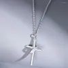 Collane con ciondolo S925 Argento sterling Uomo Guardiano Croce Catena Hip Hop Collana Fede Gioielli da donna Regalo