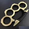 Brass Knuckles Sier Black Metal Knuckle Duster Four Ding Defense Class Safety Sicurezza uomini e donne Bracciale Fitness EDC Tasca Tool DR DH61A