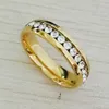 Famous Brand classic 6mm gold Color CZ zircon rings diamond Wedding Band lovers Ring for Women and Men299a