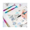 Ballpoint Pens Wholesale Kawaii Colored Mermaid S 1Mm Pen Cute Imitation Needle 0.5Mm Gel Office School Student Supplies Promotional Dhnzp