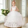 Girl Dresses Open-Back Flower Dress Festivity Ceremony Wedding Birthday Evening Party Celebraton Ball-Gown Banquet Event Prom For Kids