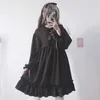 Japanese Harajuku Long Sleeves Doll Teen Party Dress Fairy Vestidos Söta kvinnor Lolita OP FLOUNCING LACE TRIM Evening Dress 231227