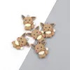 Charmes 10 pièces animaux mignons résine dessin animé pendentifs à dos plat pour porte-clés fabrication de bijoux boucles d'oreilles collier bricolage accessoires fournitures