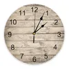 Horloges murales Planches de bois colorées Design Silent Home Cafe Décor de bureau pour cuisine Art Grand 25 cm