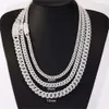 RTS jewelry S925 silver 6mm 9mm 13mm cuban chain micro VVS moissanite/Lab diamond gold vvs necklace/bracelet cuban link