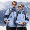 Combinaison de Ski d'hiver femmes coupe-vent imperméable 3 en 1 vestes en peluche pantalons chauds résistant à l'usure ensemble de Ski femme Snowboard neige Costumes 231227
