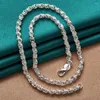 Kedjor 925 Sterling Silver Bambu Chain Charm Necklace For Man Women Wedding Party Fashion Jewelry Collar Grande Grande