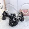 Chaussures habillées wtempo talon haut punk gothique noir blanc lolita femmes automne talons de plate-forme gros