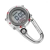 Pocket Watches Compass rostfritt stål Hook Travel Digital Watch for Nurses Clip on Quartz