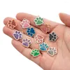 Charms 10 stks/partij 16X17mm Metaal Emaille Hond Prints Hanger Voor DIY Sleutelhanger Armband Telefoon Sieraden Maken levert Leuke Items