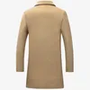 Single Breasted Lapel Long Coat Jacket Fashion Autumn Winter Casual Overcoat Plus Size Trench Men's Woolen Coats Solid Color 231226