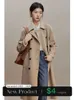 Ziqiao Classic Style Double-Sided Cashmere Wool Coat for Women Winter Double-Breasted High-End Mid-Längd Woolen Coats 231227