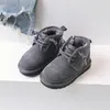 Stiefel Luxus Kinder echtes Leder Schnee Baby Winter Schafsleder Pelzstiefel Mädchen Jungen wasserdichte Schuhe Schuhe Schuhe 220921