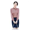 Blouses pour femmes Mode Femmes Chemises Blouse À Manches Longues Bureau Dames Travail Uniforme 2 Pièces Jupe Et Hauts Ensembles OL Style