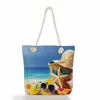 Avondtassen Aanpassen Mode Opvouwbare Dames Grote Handtas Cartoon Shell Zeester Print Dames Tote Duurzame Hoge Kwaliteit Reizen Strand