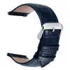 Zespół zespołów Berny Cowhidebandband 20 mm oryginalny skórzany vintage łatwy do noszenia pasek na nadgarstek Odpowiednie wodoodporne Wygodna jakość niebieska