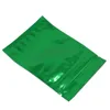 Sacchetto del pacchetto del foglio di alluminio richiudibile con chiusura a zip verde opaco Vendita al dettaglio 200 pezzi / lotto Sacchetto con cerniera per alimenti Snack per il tè Imballaggio a prova di acqua Foglio di Mylar Gjvj