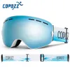 Copozz Brand Professional Ski Goggles Double Leners Lens Anti-Fog UV400 Big Ski Glasses التزلج على الجليد للرجال Goggles الثلج 231226