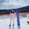 Terno de esqui feminino cor sólida engrossado inverno ao ar livre esqui snowboard jaqueta à prova de vento impermeável quente jaqueta de esqui e calças de esqui 231227