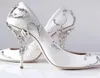 Le filigrane ornemental laisse en spirale naturellement à talon blancs blancs chaussures de mariage chic stitin stiletto talons eden pompes bridal8413561