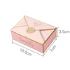 5 pièces / lot Nouveau boîte-cadeau en bronze créatif en enveloppe enveloppe Sac de bonbons de mariage Boîte d'anniversaire Cosmetics Cosmetics Packaging Box 231227