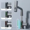 Vattenfallstemperatur Digital Display Basin kran Lyft upp Stream Sprayer Cold Water Sink Mixer Wash Tap för badrum 231226
