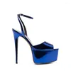 Sandals Summer Women Round Toe Breathable Peep Female Super High Heels Shoes Solid Color Cool Buckle Sexy Ladies Pumps
