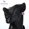 Xuping mücevher mağazası varış cazibesi altın kaplama kare Çin kristal küpeleri kadın için kız mücevher hediyesi x000803409 231227