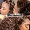 Chocolate Brown Deep Wave Lace Front Wigs 13x4 Frontal Brazilian Curly Wig For Women Pre Plucked With Baby Hair