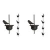 Decoraciones de jardín 2x Cadenas de lluvia para canalones Pájaros móviles en tazas Campanas 7.8 pies con percha adjunta y