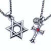 Designer CH Cross Luxuschromes Anhänger Halskette Sechs Star Titanium Stahl Retro Hip Hop Herren Frauen Mode Herz Neckchain Pullover Kettenliebhaber Geschenk Fv1h